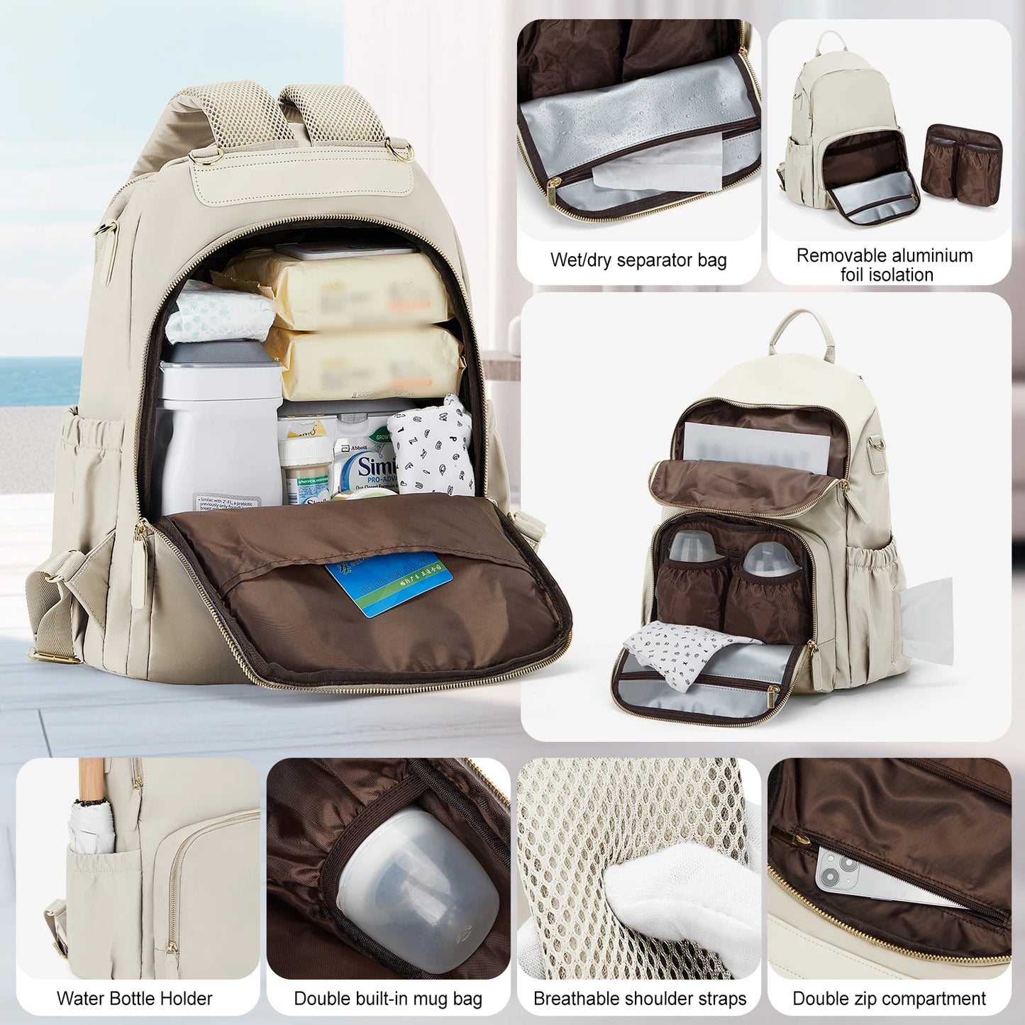 Baby Waterproof Multifunction Large Travel Diaper Bag