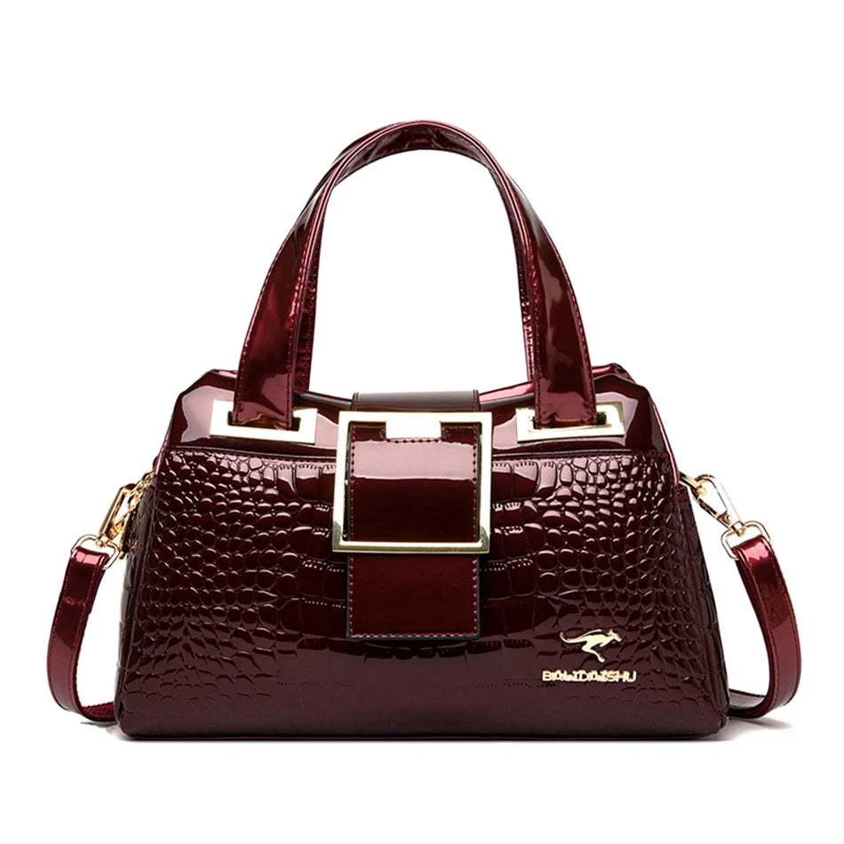 Luxus Handtaschen Frauen Taschen Designer Krokodil Muster Damen Boston Schulter Tasche Hohe Qualität