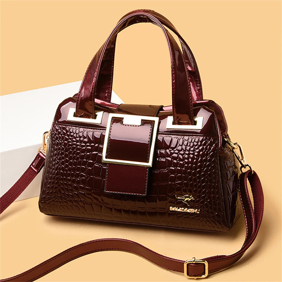 Luxus Handtaschen Frauen Taschen Designer Krokodil Muster Damen Boston Schulter Tasche Hohe Qualität