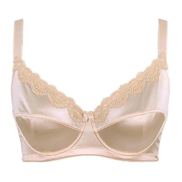 Women Soft Silk Lingerie Big Bralette Underwear