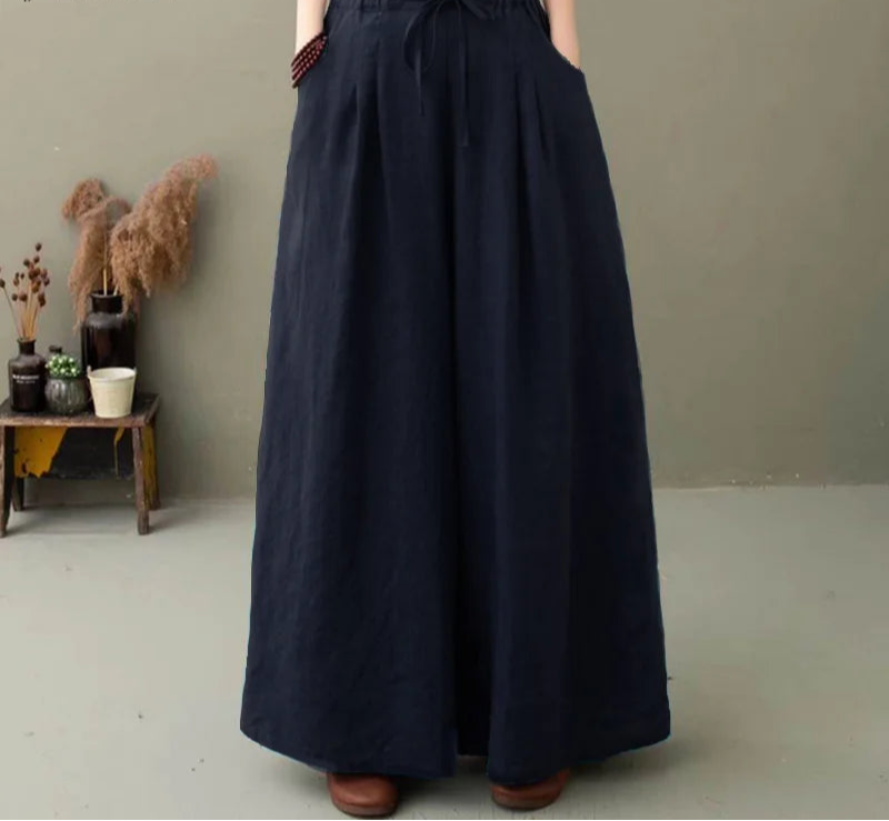 ZANZEA Elegante Damenhose mit weitem Bein
