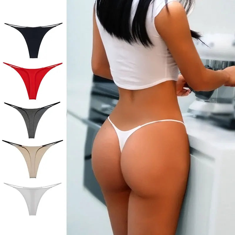 Women Fashion Pure Color Thong Breathable Thin Comfortable Panties