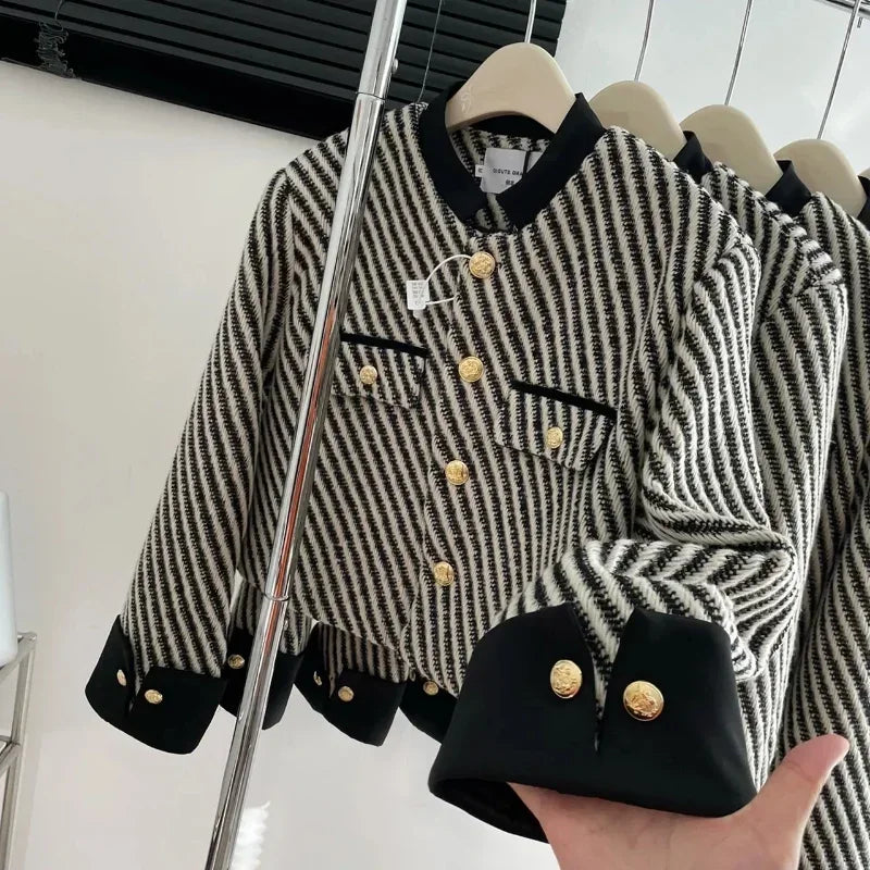 Autumn Winter 2024 New Vintage Stripy Jackets