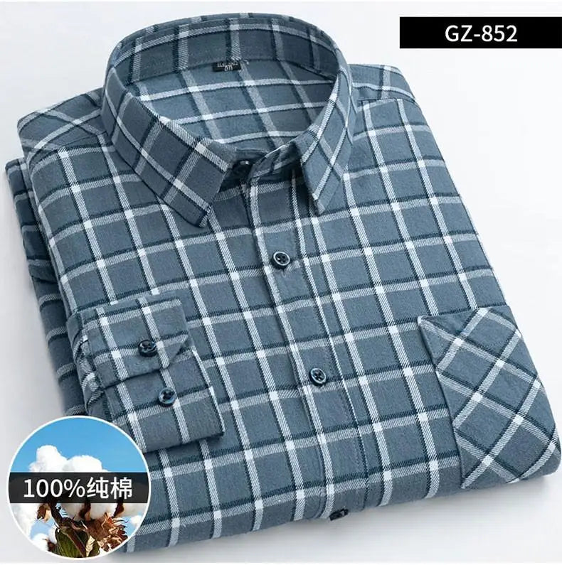 Mens Pure Cotton Long Sleeve Regular Fit Shirts