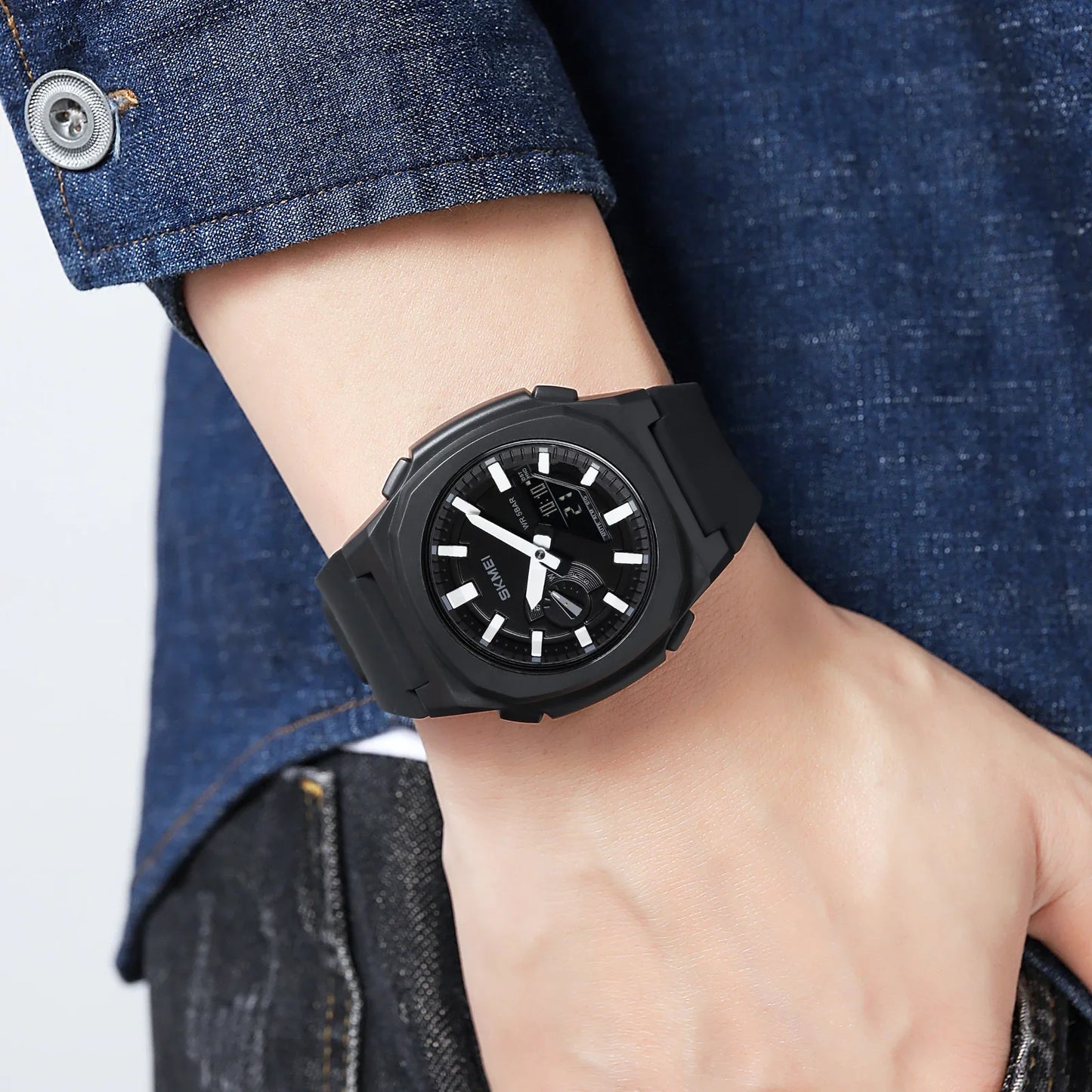 Men Waterproof Military Countdown Chrono Digital Wristwatch