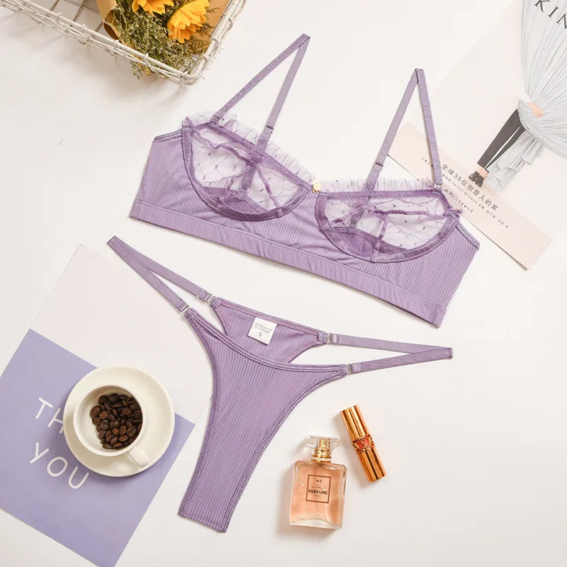 New Erotic Underwire Bra Brief Set