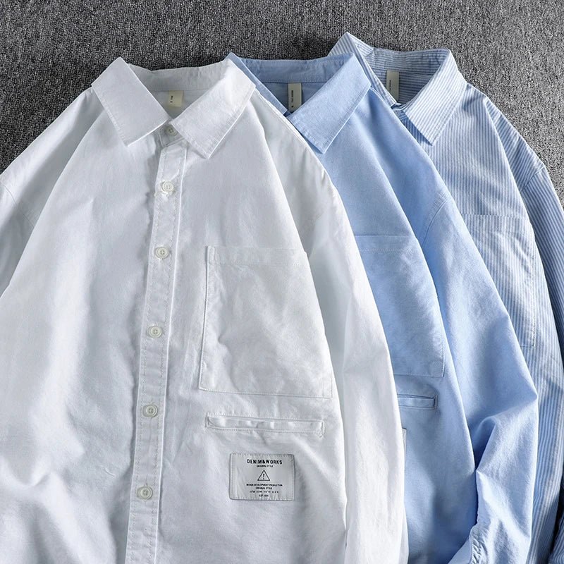 Men's long sleeve design pocket every day shirt