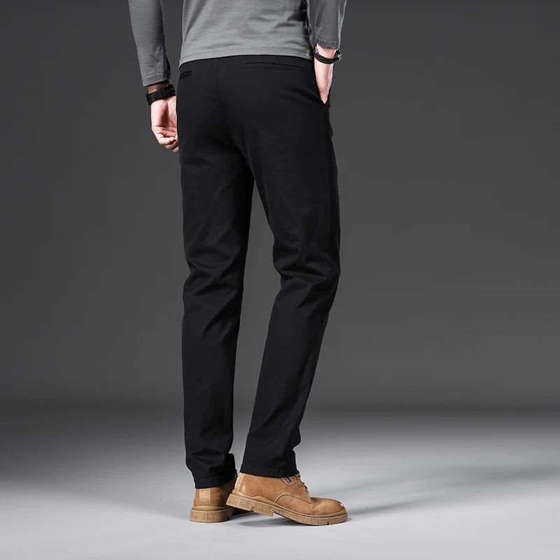 Men's Casual Coffee Stretch Straight Classic Lightweight Business Casual Pants