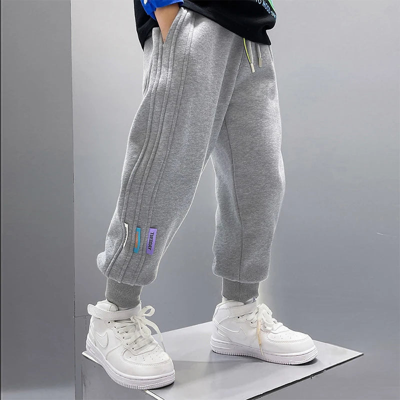 Autumn Casual Boys Loose Striped Pattern Long Style Trousers