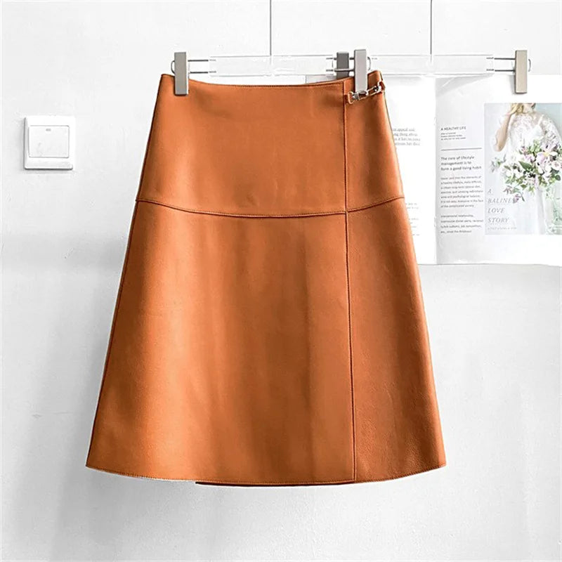 Niche Rave One Piece Genuine Leather Skirt