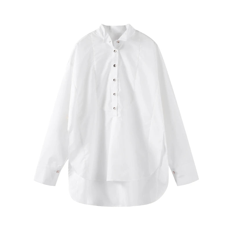 Elegant Hollow Out Single Breasted Shirts