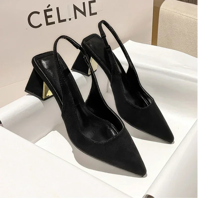 Summer New Pointed Solid Color Simple Sandals