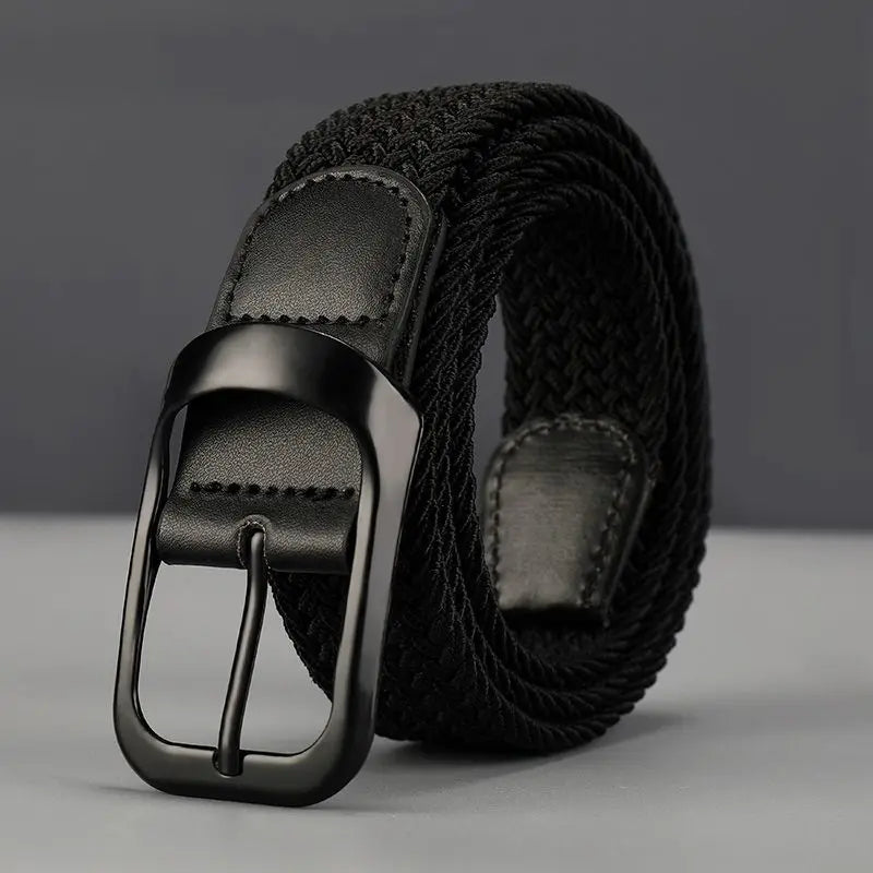 Men's woven waistband elastic canvas belt