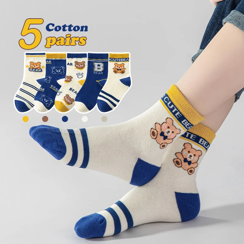 Boy Cartoon Cotton Knitted Sports Socks