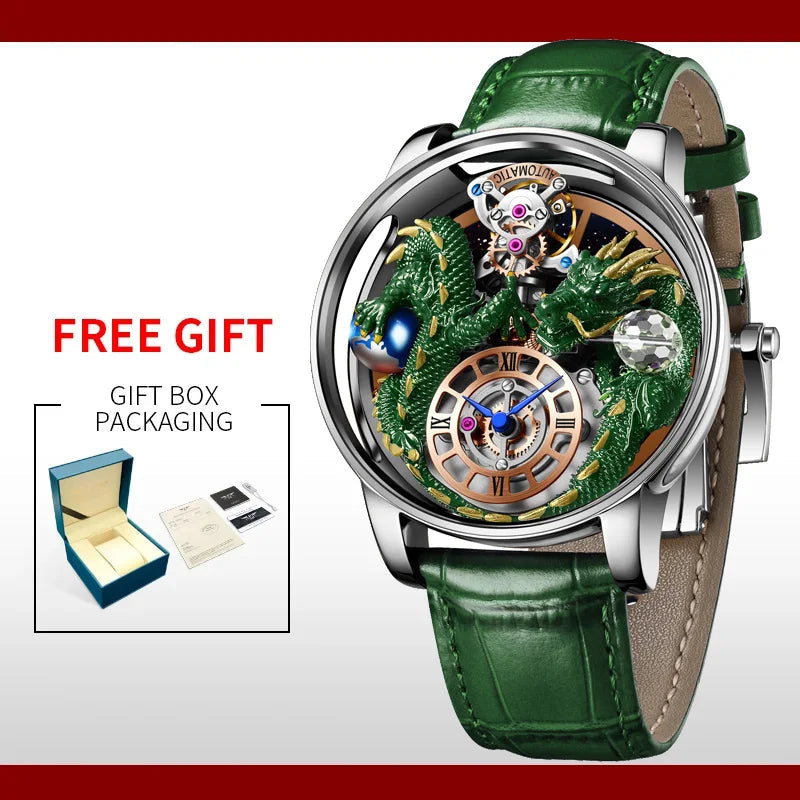 3D Gold Dragon Astronomia Quartz Watch