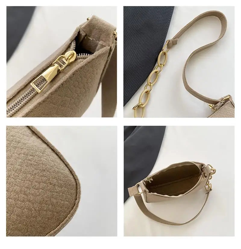 Schlichte Schulter- und Crossbody Tasche Retro