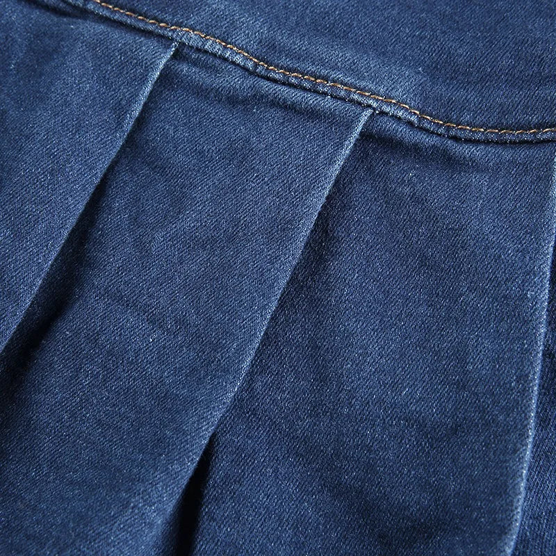 Cowboy Short Skirt, Women's Two-piece Anti-glare Cowboy Short Skirt