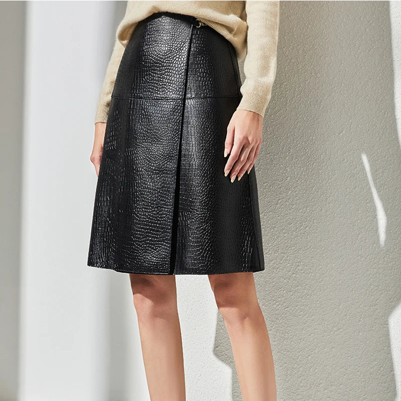 Niche Rave One Piece Genuine Leather Skirt