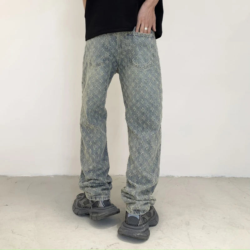 New Black Men's Designer Straight Leg Baggy Pants