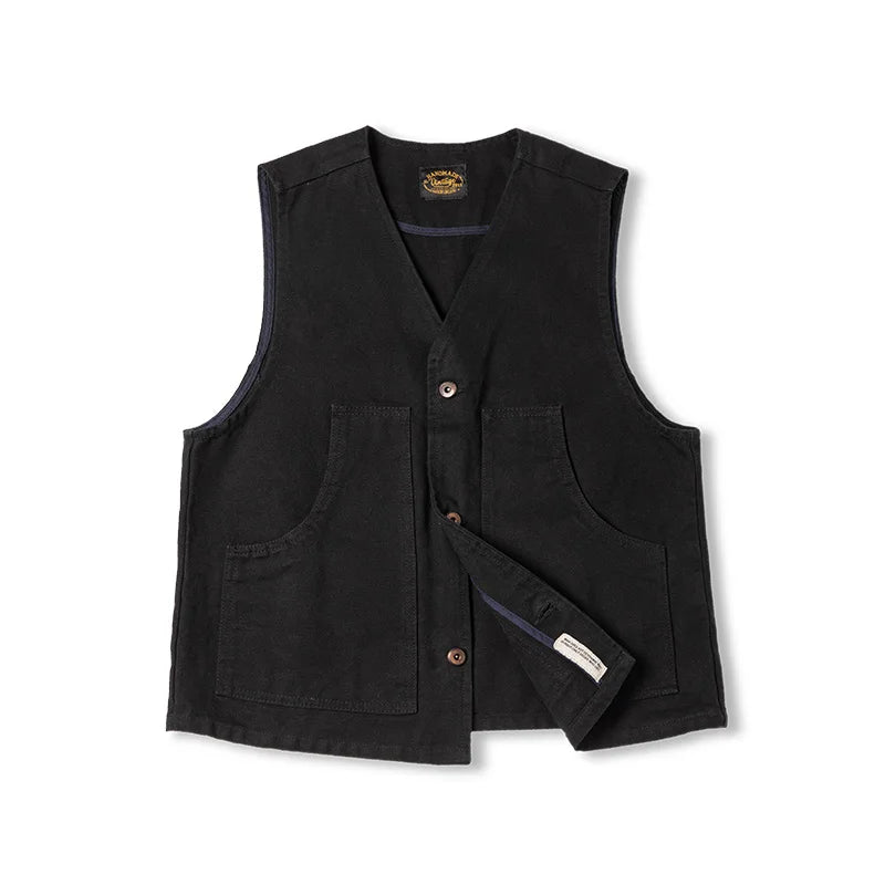 Men's Vintage Hunting Khaki Sleeveless Jacket