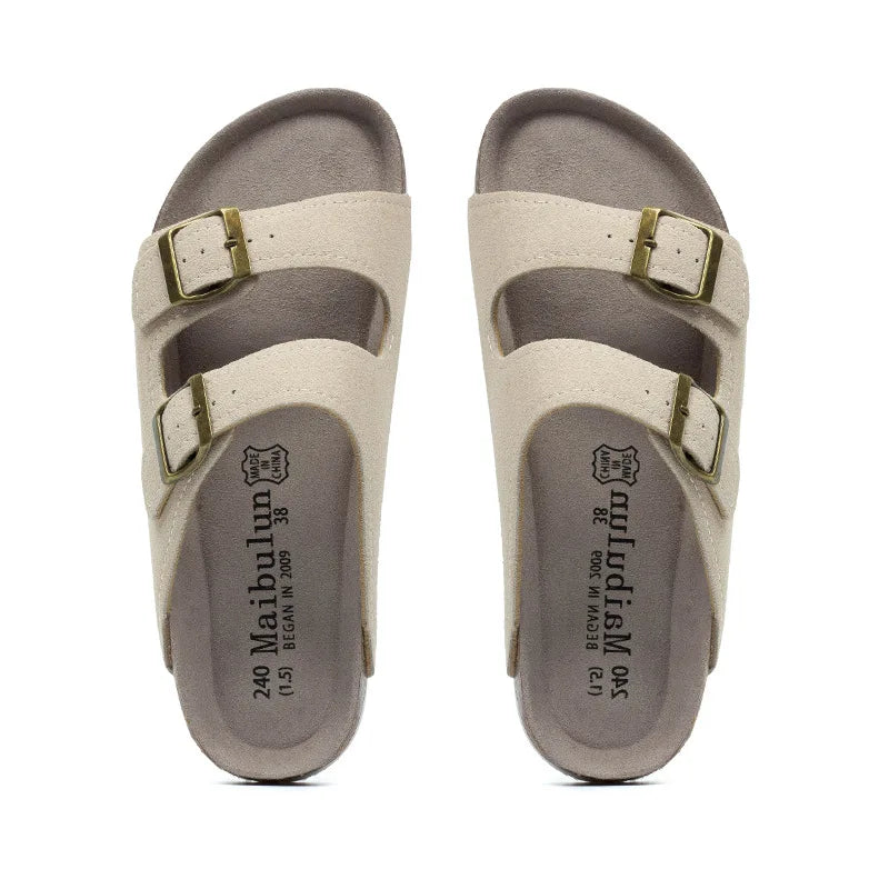 Women Cork Slippers Summer Mule Clogs Flats Sandals