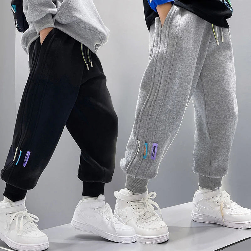 Autumn Casual Boys Loose Striped Pattern Long Style Trousers