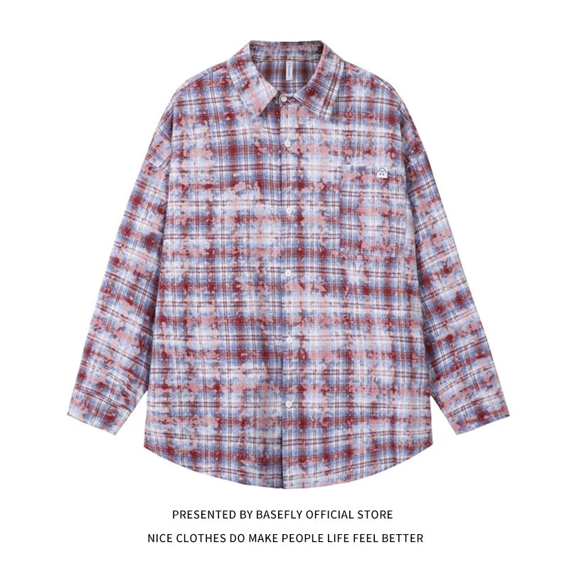 Neue Ankunft Frühling Sommer Tasche Plaid Straße Männer Shirts