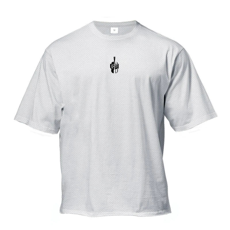Mesh Oversized T-Shirt Herren Überschnittene Schultern Halbarm