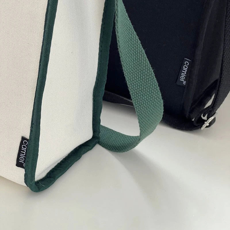 Hylhexyr Large Capacity Thickened Canvas Square Tote Bags With Zipper