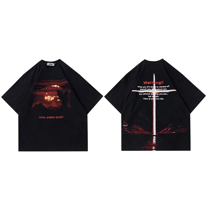 Black Harajuku Loose Tshirt Cotton Tees Unisex