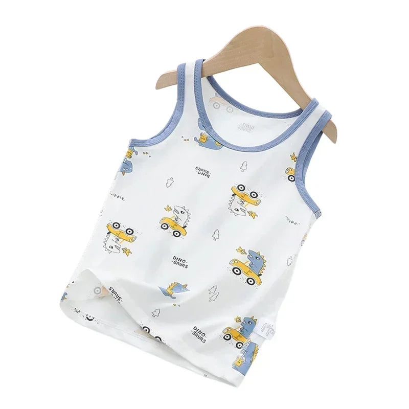 Summer Sleeveless Breathable Cotton Children T-shirt