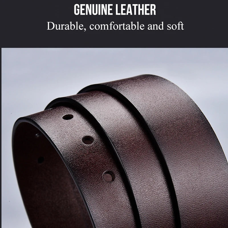 New Men's Cow Leather Luxury Strap Belts
