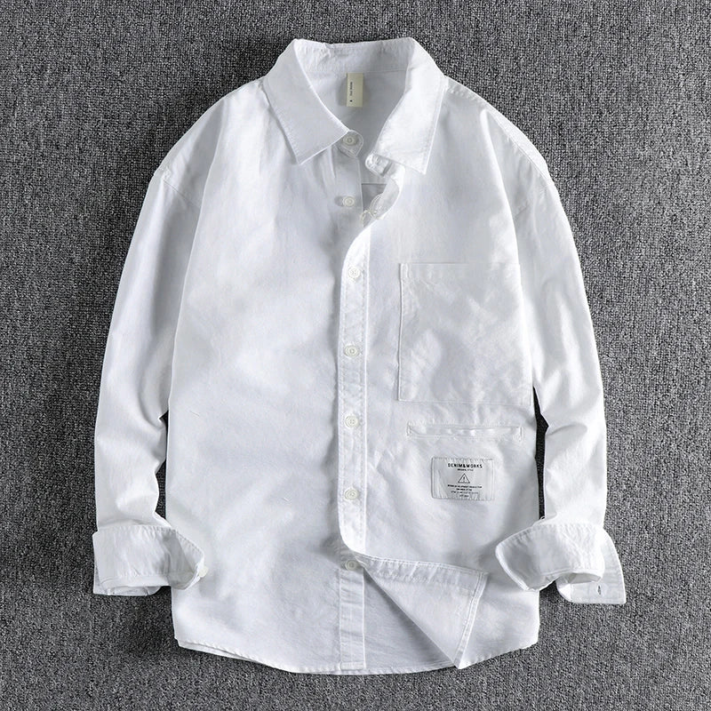Men's long sleeve design pocket every day shirt