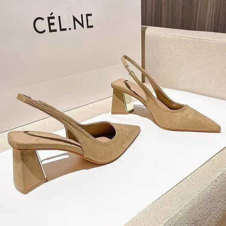 Summer New Pointed Solid Color Simple Sandals