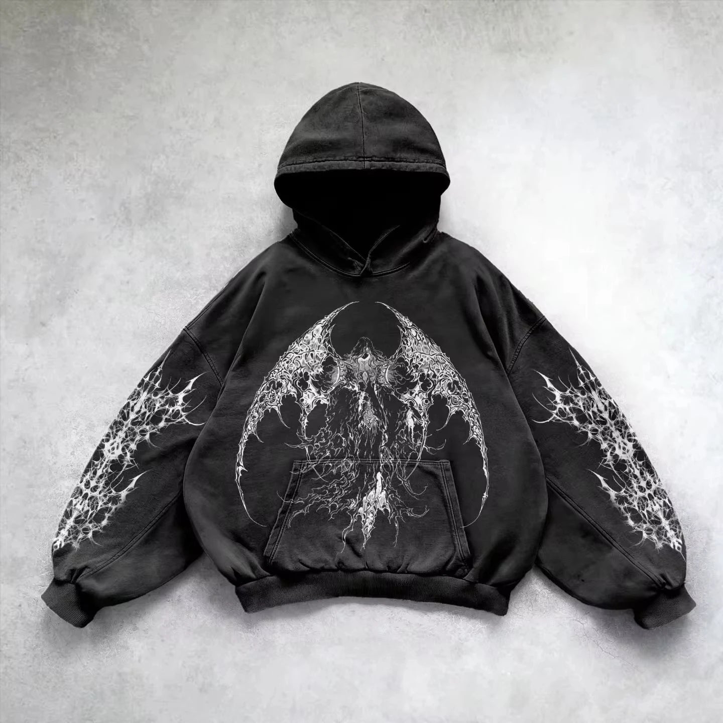 Neuer Hip-Hop-Hoodie mit Retro-Gothic-Grafikdruck