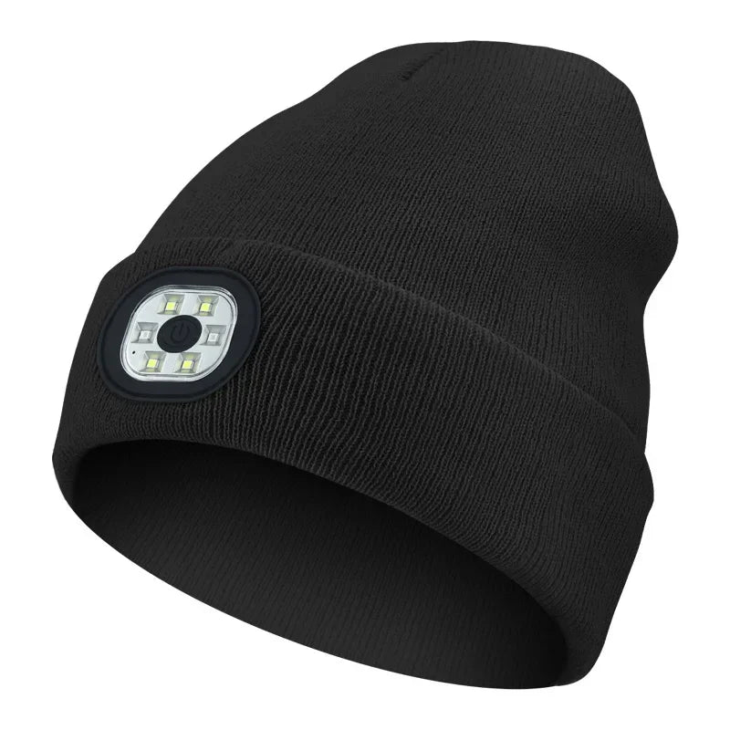 Neue Winter-Strickmütze mit LED-Warmbeleuchtung