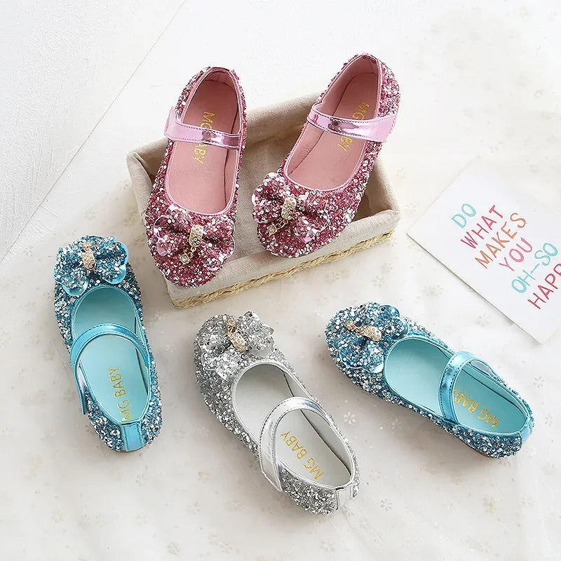 New Kids Glitter Leather Shoes