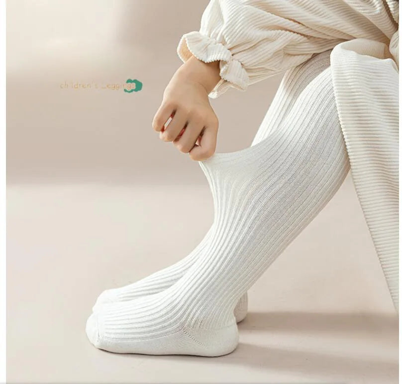 Autumn Girls Tights Warm Solid Color Cotton Stockings