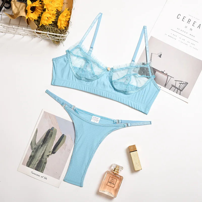 New Erotic Underwire Bra Brief Set