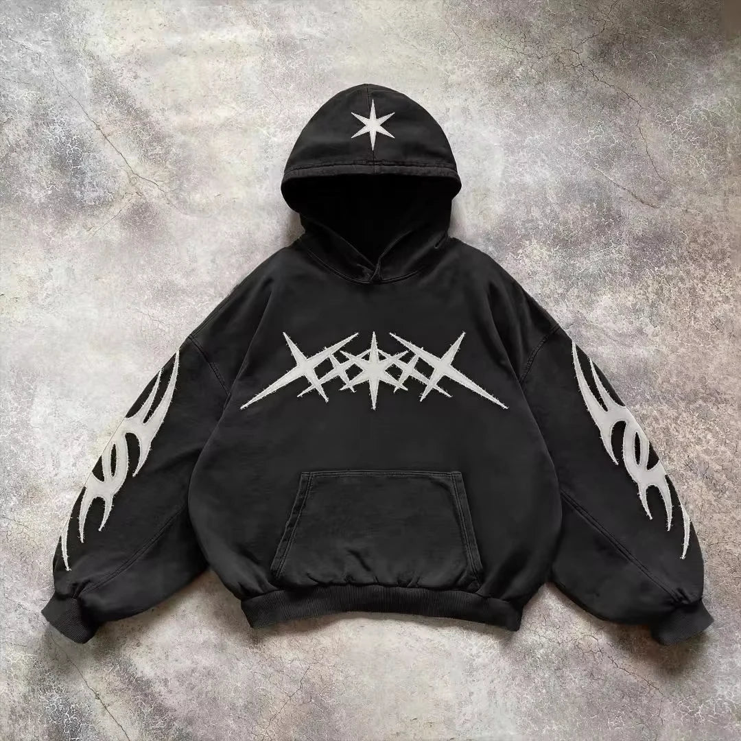 Neuer Hip-Hop-Hoodie mit Retro-Gothic-Grafikdruck