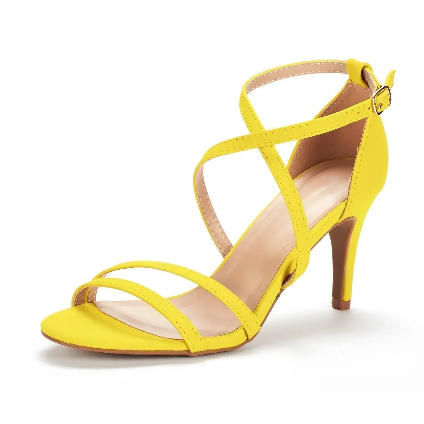 Summer Pumps Open Toe Ankle Straps Stilettos High Heels