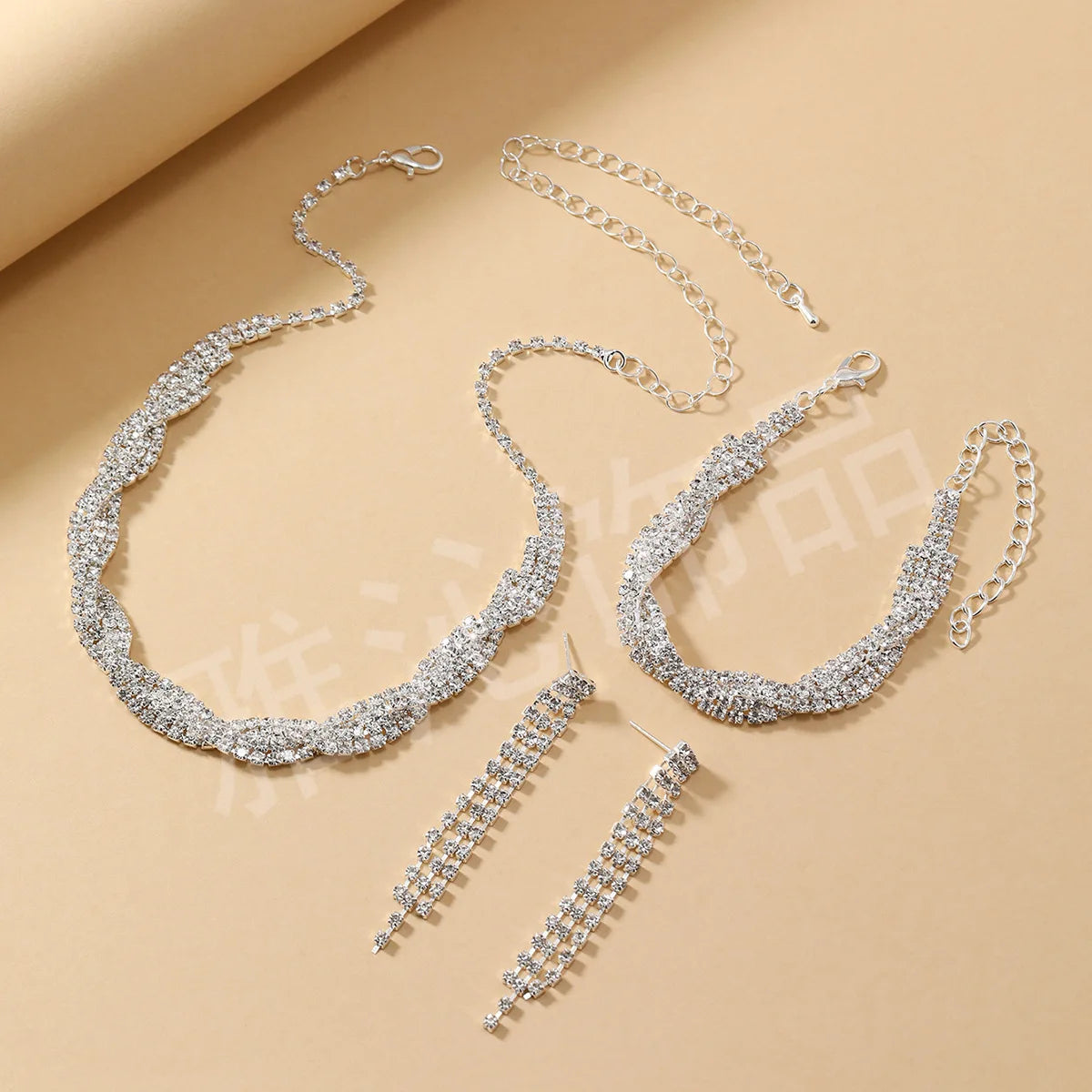 Women's claw series wrapped tassel earrings necklace bracelet jewelry set