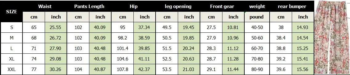 Sommerhose mit dünnem Print und elastischer Taille