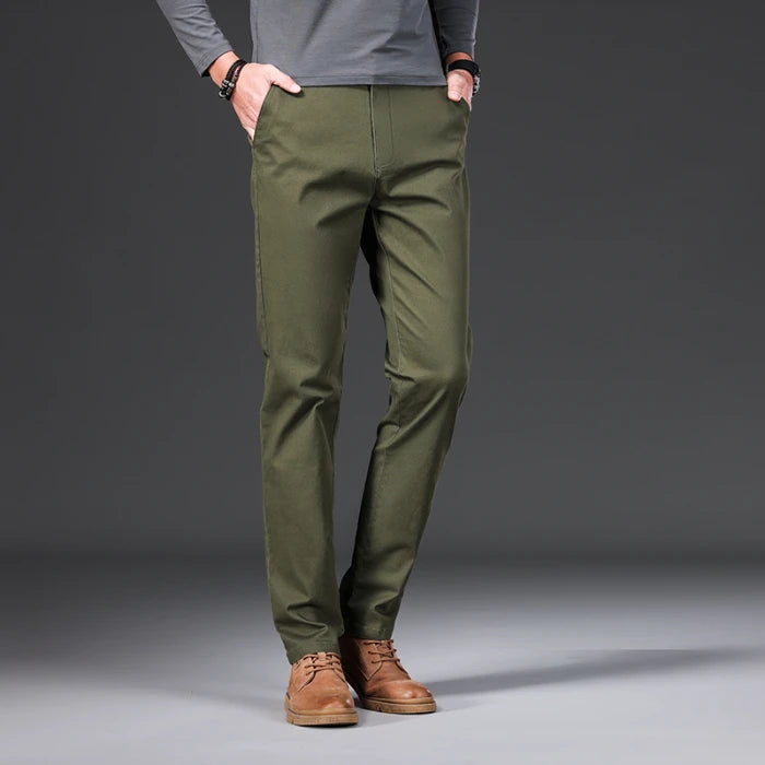 Men's Casual Coffee Stretch Straight Classic Lightweight Business Casual Pants