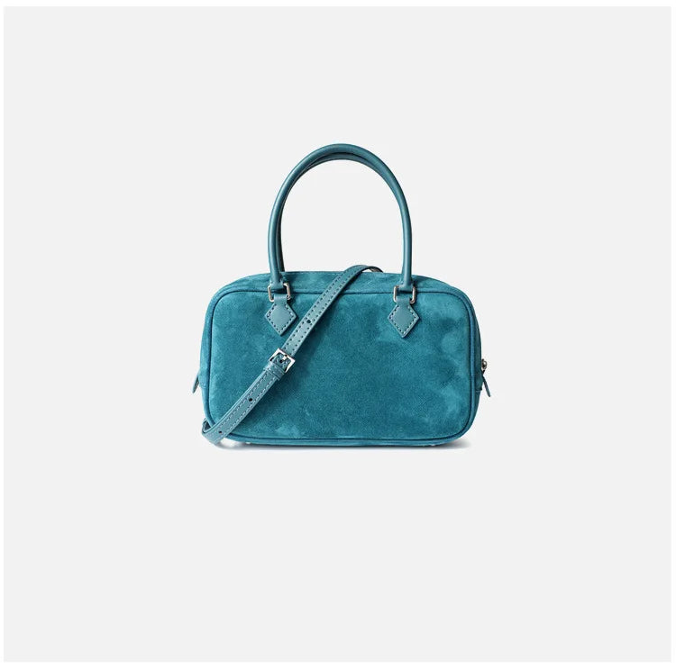Reißverschluss offen matt Wildleder Kuh Leder Frauen Handtasche Büro Dame Pendler dünne Schultertasche