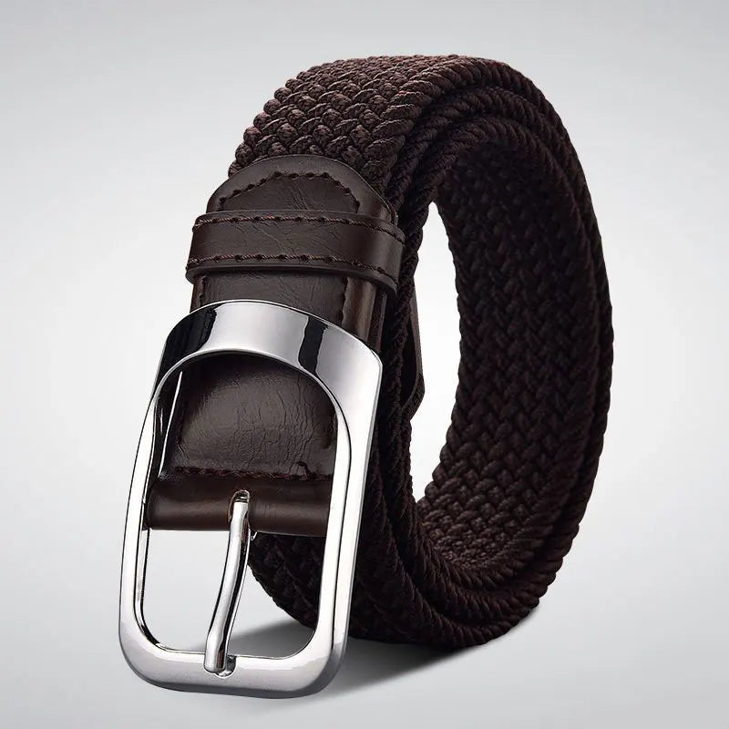 Men's woven waistband elastic canvas belt