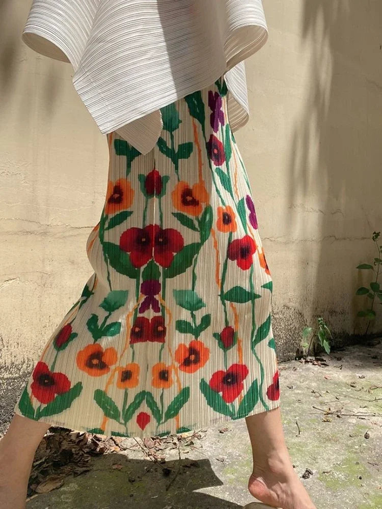 Vintage Summer Holiday Back-slit Mujer Skirts