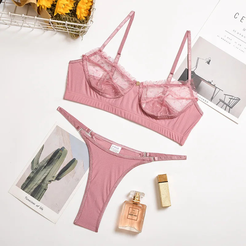 New Erotic Underwire Bra Brief Set