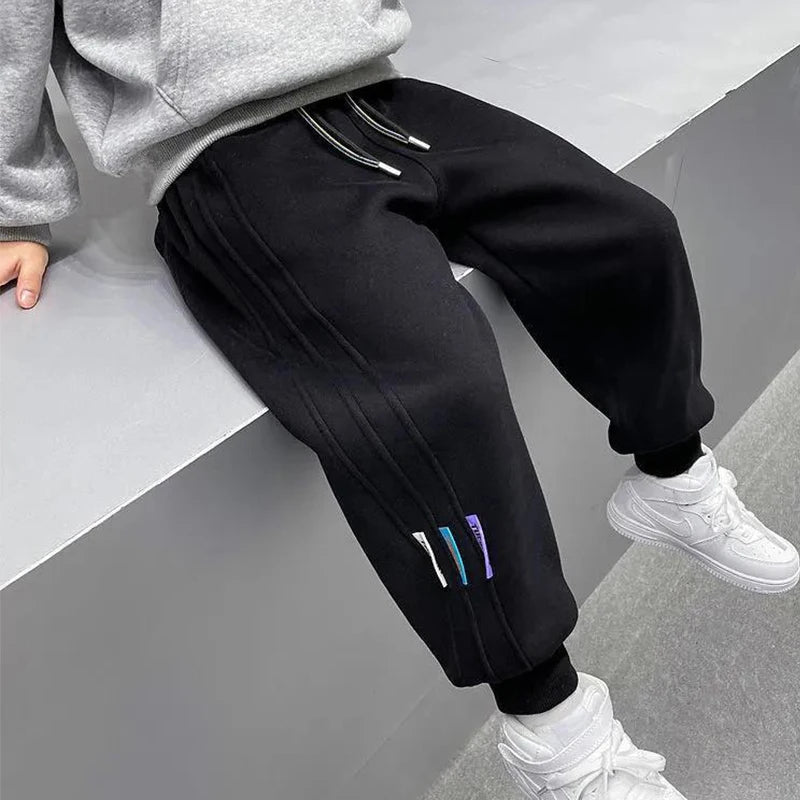 Autumn Casual Boys Loose Striped Pattern Long Style Trousers