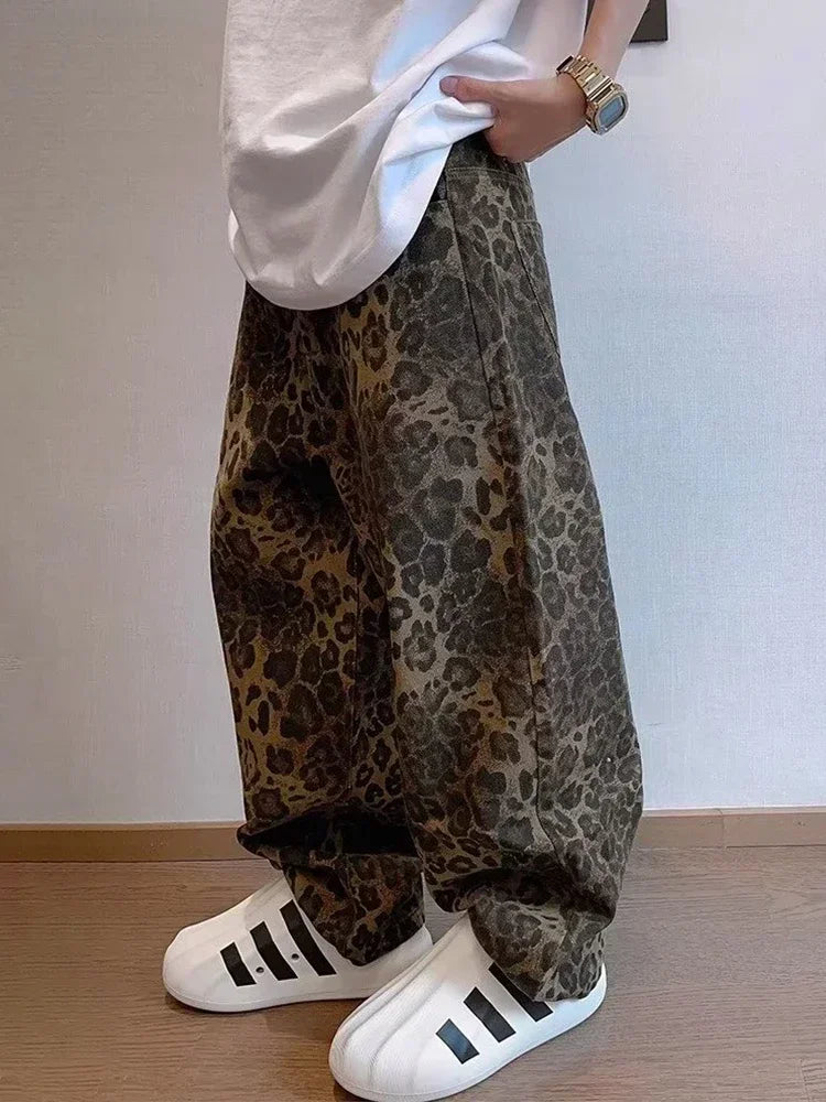 Men Wide Leg Hip Hop Vintage Loose Casual Pants